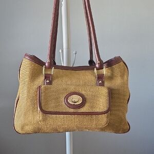 Etienne Aigner Tan and Brown Shoulder Bag